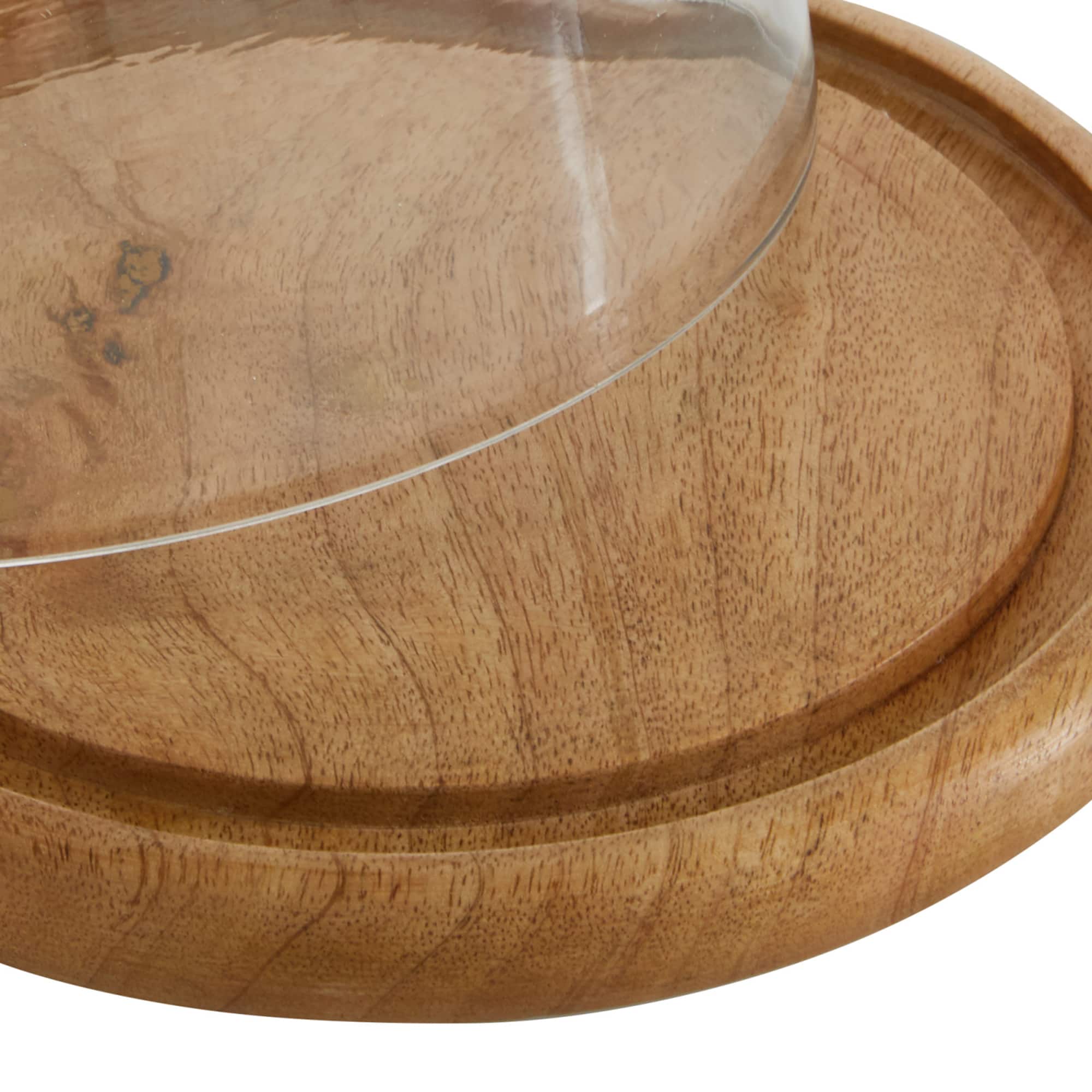8" Brown Glass Farmhouse Serving Tray